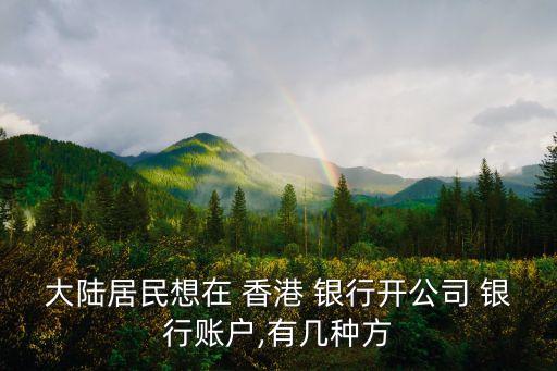 大陸居民想在 香港 銀行開公司 銀行賬戶,有幾種方