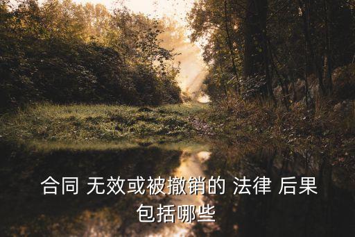  合同 無效或被撤銷的 法律 后果包括哪些