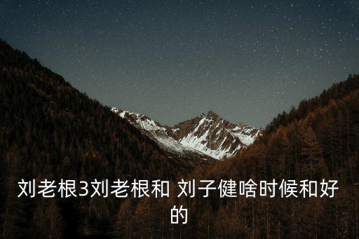 劉老根3劉老根和 劉子健啥時(shí)候和好的