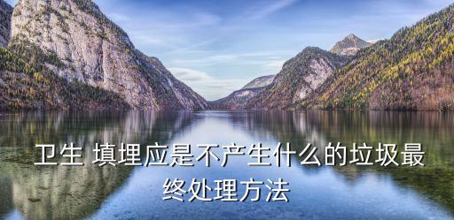  衛(wèi)生 填埋應(yīng)是不產(chǎn)生什么的垃圾最終處理方法