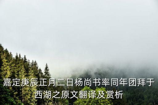 嘉定庚辰正月二日楊尚書率同年團(tuán)拜于西湖之原文翻譯及賞析