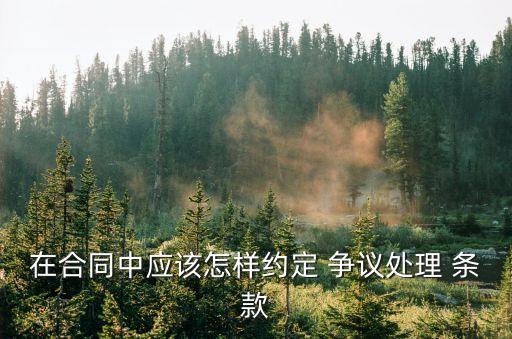 在合同中應該怎樣約定 爭議處理 條款