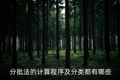  分批法的計算程序及分類都有哪些