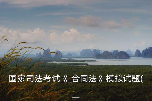 國(guó)家司法考試《 合同法》模擬試題(一