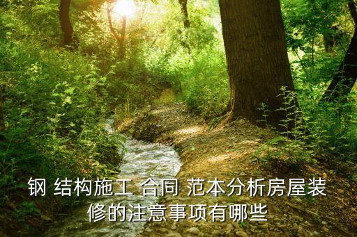 鋼 結(jié)構(gòu)施工 合同 范本分析房屋裝修的注意事項(xiàng)有哪些