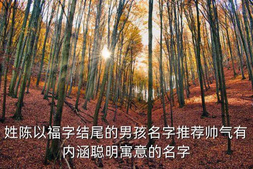 姓陳以福字結(jié)尾的男孩名字推薦帥氣有內(nèi)涵聰明寓意的名字