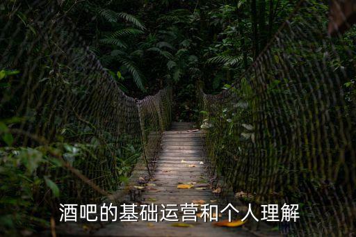  酒吧的基礎(chǔ)運(yùn)營(yíng)和個(gè)人理解