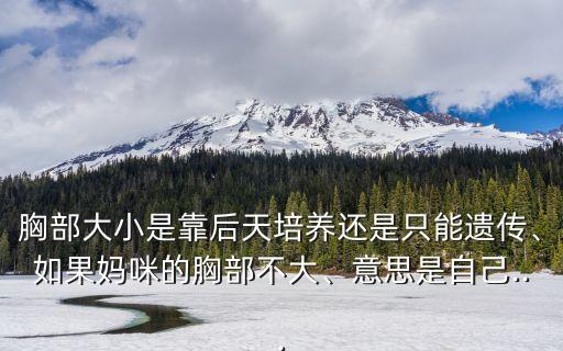 胸部大小是靠后天培養(yǎng)還是只能遺傳、如果媽咪的胸部不大、意思是自己...