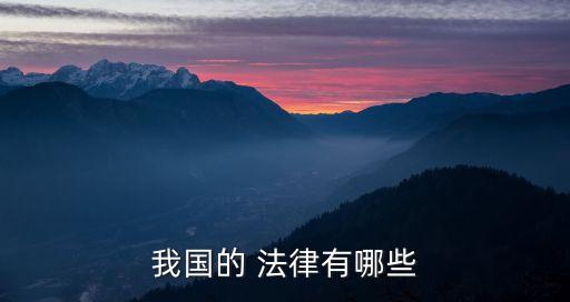 我國的 法律有哪些
