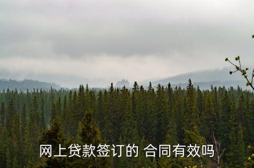 網(wǎng)上貸款簽訂的 合同有效嗎