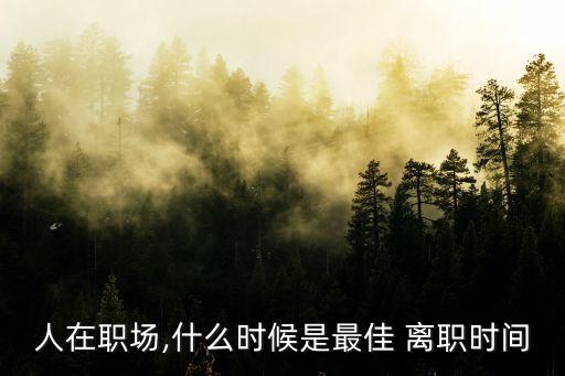 人在職場(chǎng),什么時(shí)候是最佳 離職時(shí)間