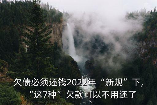 欠債必須還錢2022年“新規(guī)”下,“這7種”欠款可以不用還了