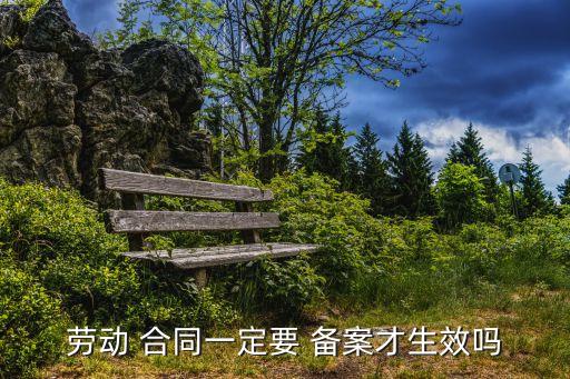 勞動 合同一定要 備案才生效嗎