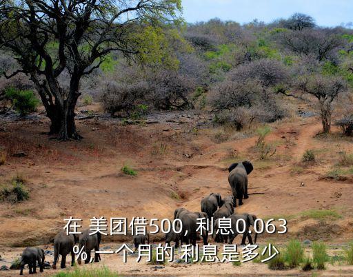 在 美團(tuán)借500, 利息0.063%,一個(gè)月的 利息是多少