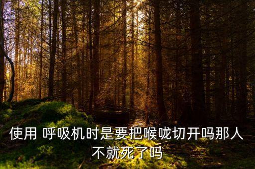 使用 呼吸機時是要把喉嚨切開嗎那人不就死了嗎