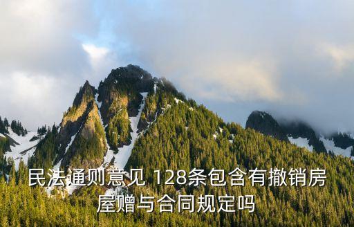 民法通則意見 128條包含有撤銷房屋贈與合同規(guī)定嗎