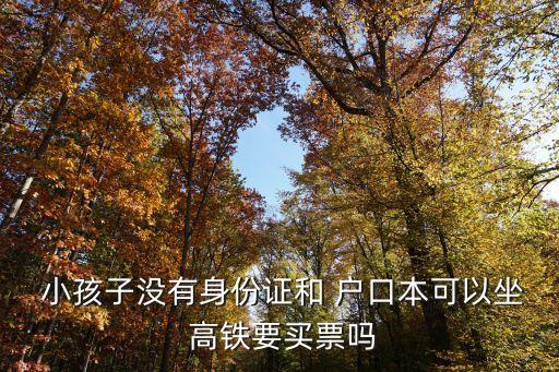  小孩子沒(méi)有身份證和 戶口本可以坐 高鐵要買票嗎