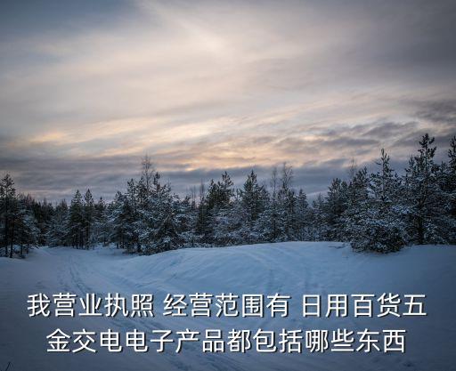 我營業(yè)執(zhí)照 經(jīng)營范圍有 日用百貨五金交電電子產(chǎn)品都包括哪些東西