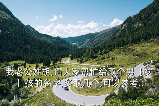 我老公姓胡,請大家?guī)兔o取個男【女】孩的名字,多取幾個,可以參考...