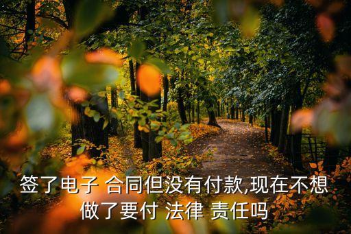 簽了電子 合同但沒有付款,現(xiàn)在不想做了要付 法律 責任嗎