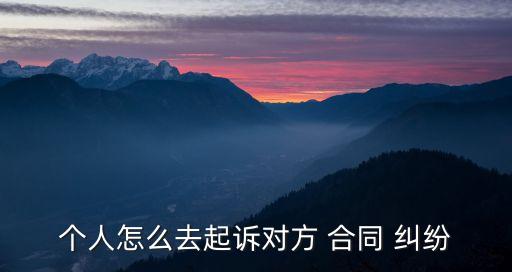 個(gè)人怎么去起訴對(duì)方 合同 糾紛