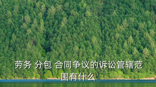  勞務 分包 合同爭議的訴訟管轄范圍有什么