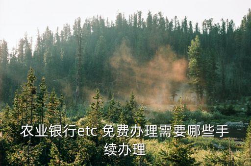 農(nóng)業(yè)銀行etc 免費(fèi)辦理需要哪些手續(xù)辦理