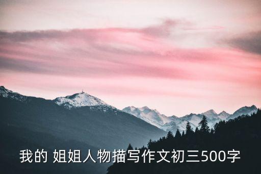 我的 姐姐人物描寫作文初三500字