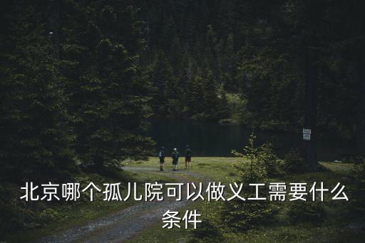  北京哪個孤兒院可以做義工需要什么條件