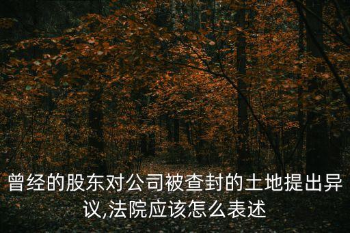 曾經(jīng)的股東對公司被查封的土地提出異議,法院應(yīng)該怎么表述