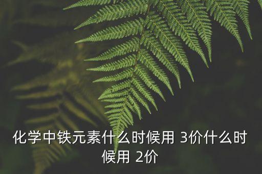化學(xué)中鐵元素什么時候用 3價什么時候用 2價