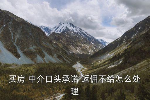 房產中介返傭協議,中介口頭承諾的返費不兌現怎么辦