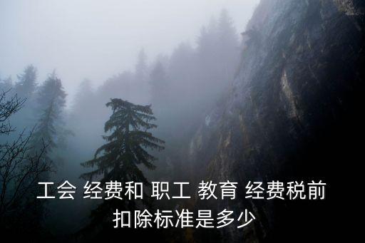 工會 經(jīng)費和 職工 教育 經(jīng)費稅前 扣除標準是多少