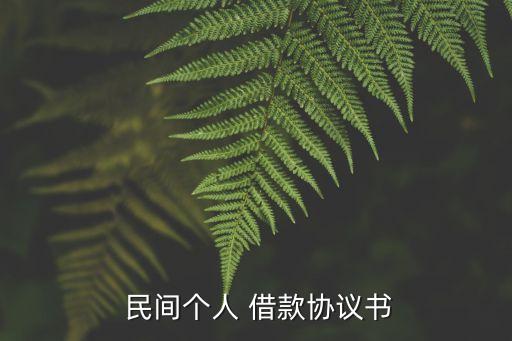  民間個(gè)人 借款協(xié)議書(shū)