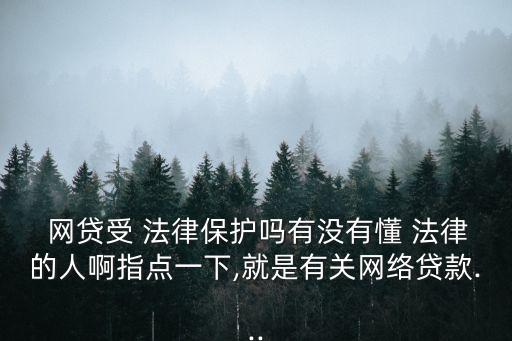  網(wǎng)貸受 法律保護(hù)嗎有沒(méi)有懂 法律的人啊指點(diǎn)一下,就是有關(guān)網(wǎng)絡(luò)貸款...