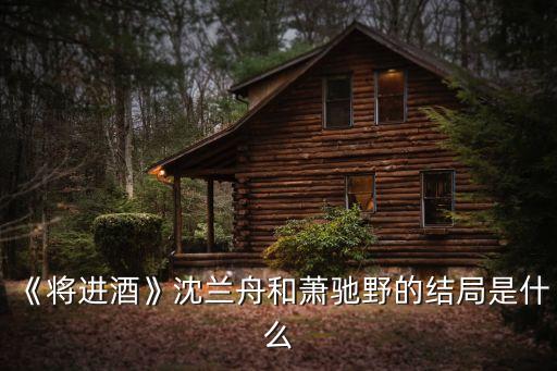 《將進(jìn)酒》沈蘭舟和蕭馳野的結(jié)局是什么