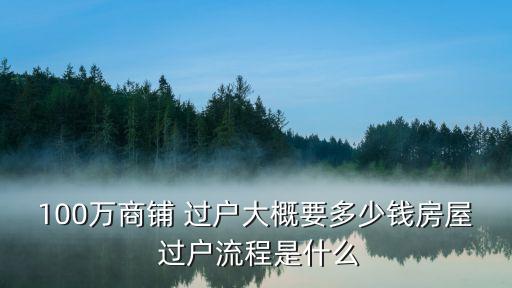 100萬(wàn)商鋪 過(guò)戶大概要多少錢(qián)房屋 過(guò)戶流程是什么