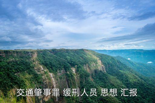 交通肇事罪 緩刑人員 思想 匯報(bào)