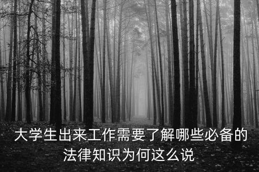  大學(xué)生出來工作需要了解哪些必備的法律知識為何這么說