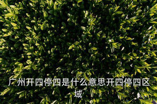  廣州開四停四是什么意思開四停四區(qū)域