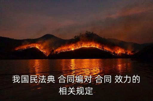 合同效力法律體系規(guī)定有哪些