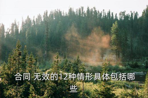  合同 無效的12種情形具體包括哪些