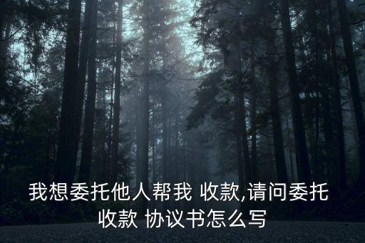 我想委托他人幫我 收款,請問委托 收款 協(xié)議書怎么寫