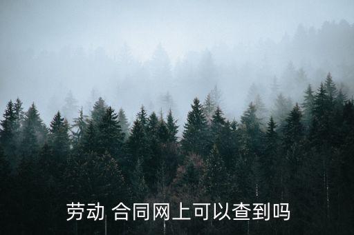  勞動 合同網(wǎng)上可以查到嗎