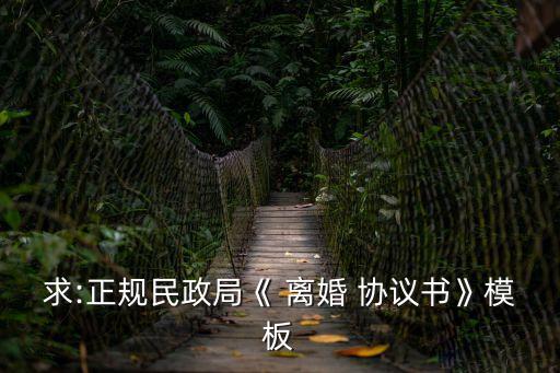 求:正規(guī)民政局《 離婚 協(xié)議書》模板