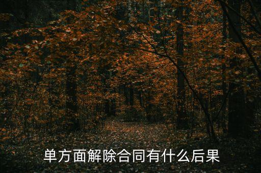  單方面解除合同有什么后果