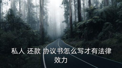  私人 還款 協(xié)議書(shū)怎么寫(xiě)才有法律效力