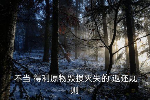 民法典關(guān)于不當(dāng)?shù)美颠€