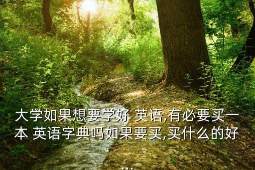 大學(xué)如果想要學(xué)好 英語,有必要買一本 英語字典嗎如果要買,買什么的好...