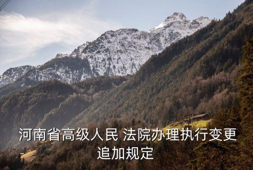  河南省高級(jí)人民 法院辦理執(zhí)行變更追加規(guī)定